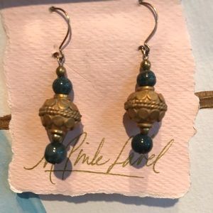 Chrysocolla and gold earrings